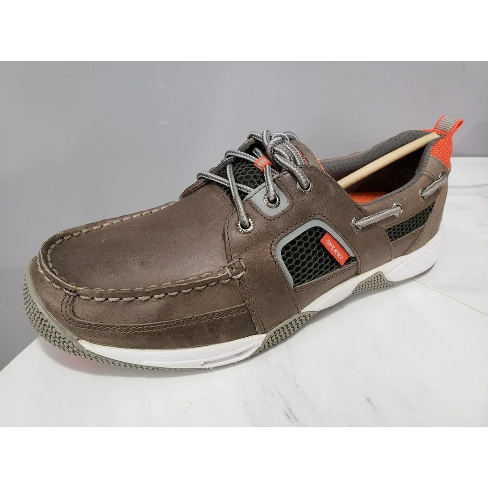 NEW SIZE 11 Sperry Top Sider Sea Kite Sport Moc Boat Shoe Gray Leather Slip On